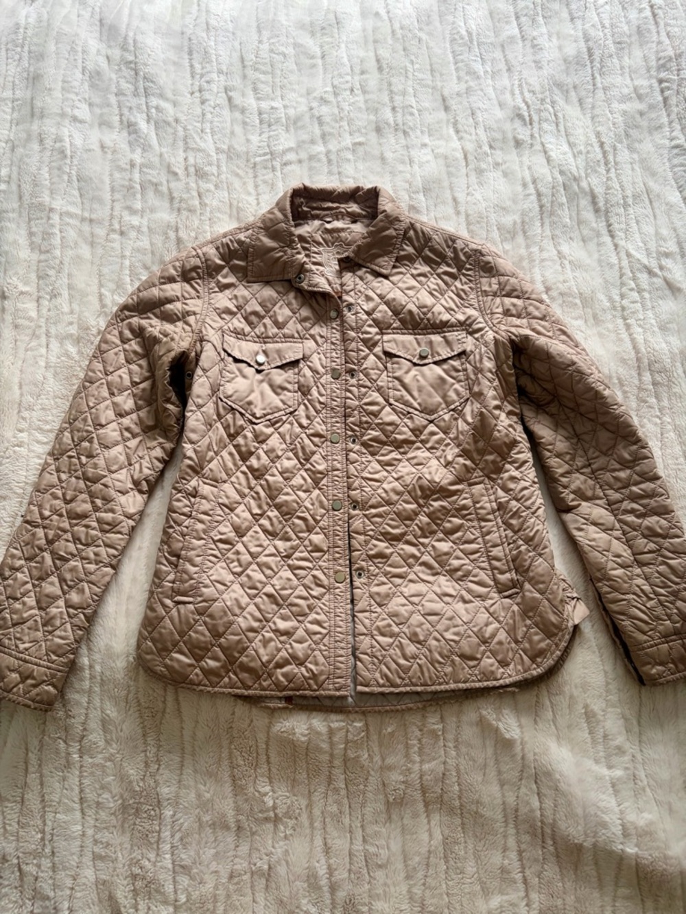 Massimo Dutti Quilted Light Tan Women's Puffer Jacket Size M